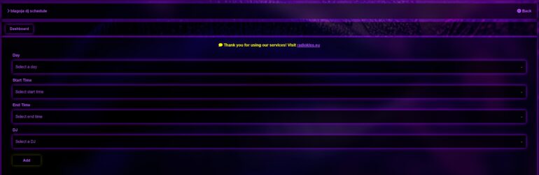 DJ Schedule